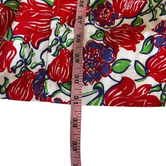 Vintage Lilly Pulitzer Red Roses Floral Sleeveless Shift Dress Size 2 - Picture 7 of 9